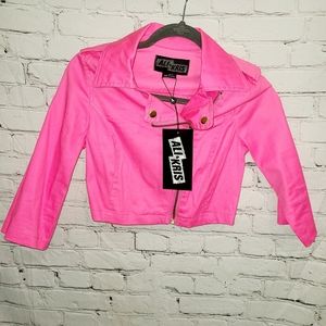 Hot pink crop jacket